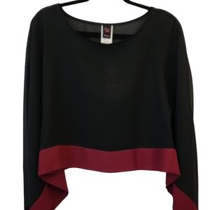 Wrapper: Vintage Waist Length Cover Up Red and Black Size S